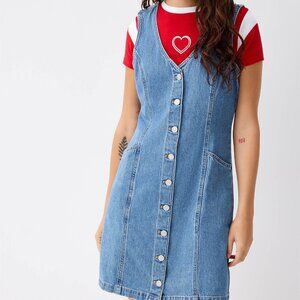 Levi's buttoned denim sleeveless dress with pockets 100% cotton